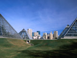 Buy Muttart Conservatory with City Skyline in Distance, Edmonton, Alberta, Canada at AllPosters.com