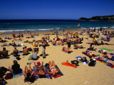 Buy Sunbathers and Swimmers at Manly Beach, Sydney, Australia at AllPosters.com