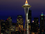 Space Needle at Night, Seattle, Washington, USA