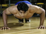 Portrait of a Young Man Doing Push-ups