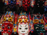 Souvenir Masks for Sale at Yonghe Gong (Lama Temple), Beijing, China