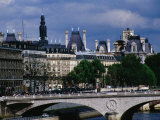 Pont Au Change Across the Seine with Hotel De Ville Behind, Paris, Ile-De-France, France