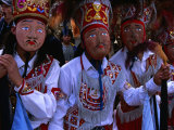 Costumed Dancers at the Fiesta De La Virgen Del Carmen, Pisac, Cuzco, Peru