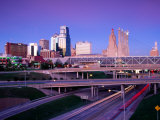 City Skyline with Freeway in Foreground, Kansas City, USA
