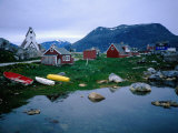 Buy Peaceful Old Harbour and Church, Nanortalik, Greenland at AllPosters.com