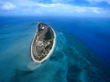 Aerial View of Poruma, Surrounded by Shallow Coral Reefs, Coconut Island, Queensland, Australia