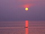 Buy Boat on the Ocean at Sunset at AllPosters.com