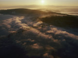 Buy Aerial View of a Bridge over the Foggy Columbia River at AllPosters.com