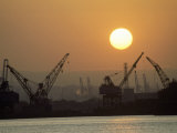 Buy Silhouetted Gantries at Shipyard at AllPosters.com