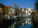 Ljubljanica River Seen from Cevljarski (Cobbler) Bridge, Ljubljana, Slovenia