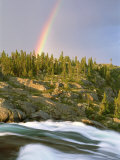 Buy The Mist-Filled Tides of Clearwater River Wash against a Rocky Shore Where a Ra Inbow Takes Form at AllPosters.com