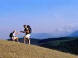 Hikers at Mt. Edith Cavell, Jasper National Park, Canada