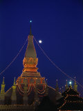 Buy Lit Up Pha That Luang Stupa at Night, Vientiane, Laos at AllPosters.com