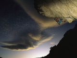 Rock Climbing out a Steep Roof in Sinks Canyon