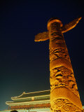 Sculpted Column in Front of Gate of Heavenly Peace Bejing, China