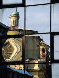 Reflection of St. Caterina in Glass Building, Asti, Italy