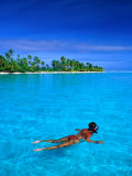 Snorkelling in Aitutaki Lagoon, Aitutaki, Southern Group, Cook Islands