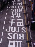 Bus Stop Markings at Wanchai, Hong Kong, China