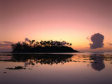Dawn Sky Over Motu Taakoka, Mirrored in Waters of Muri Lagoon, Muri, Cook Islands
