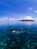Woman Snorkelling Over Sangalaki Island Reef, East Kalimantan, Indonesia
