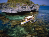 Buy Bangka with Female Passenger on Clear Water, Hundred Islands National Park, Pangasinan, Philippines at AllPosters.com