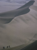 Sand-Boarders Dwarfed by 130M High Sand Dunes of Huacachina, Huacachina, Ica, Peru