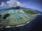 Buy Waves Break on a Reefs Edge Near a Cluster of Small Islands at AllPosters.com