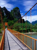 Buy Footbridge Over Nam Sot River, Vang Vieng, Laos at AllPosters.com