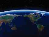 Buy Space Illustration of Earth and Stars at AllPosters.com