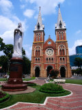 Buy Twin Towers of Notre Dame Cathedral with Statue in Foreground, Ho Chi Minh City, Vietnam at AllPosters.com
