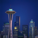 Buy Space Needle and Seattle Skyline at Night at AllPosters.com