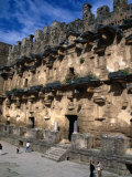 Tourists at Roman Theatre Stage, Aspendos, Turkey Photographic Print