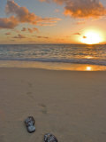 Sandals and Footprints at Sunrise, Lani Kai, HI