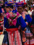Buy Young Flower H'Mong Girls at Sunday Market, Bac Ha, Vietnam at AllPosters.com