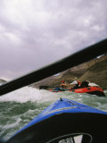 Buy Bow of a Kayak and a Raft Among Waves Viewed from under a Paddle at AllPosters.com