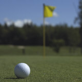 Buy Golf Ball on the Lawn in Front of a Flag at AllPosters.com