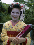 Apprentice Geisha (Maiko), Woman Dressed in Traditional Costume, Kimono, Kyoto, Honshu, Japan