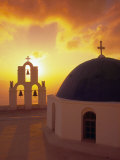 Blue Dome Church and Bell Tower, Santorini, Greece
