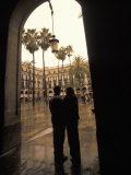 Buy Couple in Plaza Real Gothic Square, Barcelona, Spain at AllPosters.com
