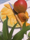 Plate of Mango Slices Outdoors