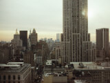 The Empire State Building and Other Buildings in Winter at Dusk