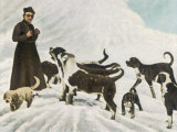 The Monks of Saint Bernard Together with Their Dogs Visit Tibet