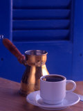Greek Coffee and Copper Pot, Crete, Greece