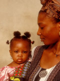 Buy Muslim Woman with Daughter, Techiman, Brong-Ahafo Region, Dagomabaline Area, Ghana at AllPosters.com