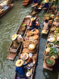 Vendors, Waterways and Floating Market, Damnern Saduak, Thailand