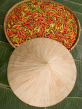 Thai Chile Peppers and Traditional Hat, Isan Region, Thailand