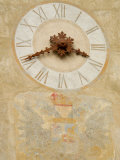 Clock Tower Detail in Hilltop Medieval Town, Bergamo, Italy
