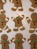 A Sheet of Gingerbread Men with Different Facial Expressions