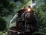 The 1924 Porter Company Steam Engine Chugs Across a Trestle