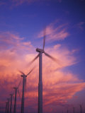 Buy Fiery Cloud at Sunset with Power Generating Windmills, Walla Walla County, WA USA at AllPosters.com